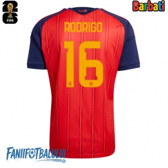 Spania Rodri Hernandez #16 Tricou Fotbal Replică Mondial 2026 Barbati Acasa